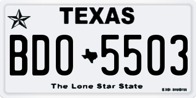 TX license plate BDO5503