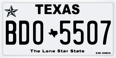 TX license plate BDO5507