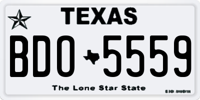 TX license plate BDO5559