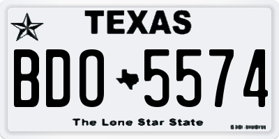 TX license plate BDO5574