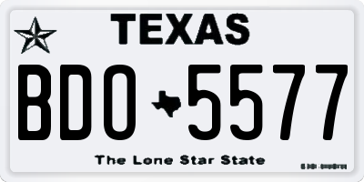 TX license plate BDO5577