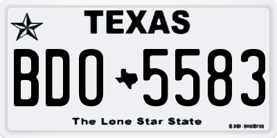 TX license plate BDO5583