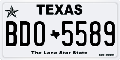 TX license plate BDO5589