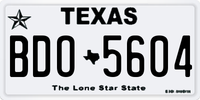 TX license plate BDO5604