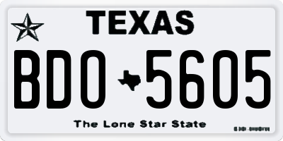 TX license plate BDO5605