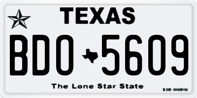 TX license plate BDO5609