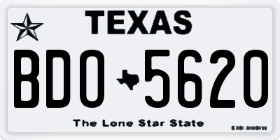 TX license plate BDO5620