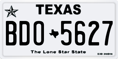 TX license plate BDO5627