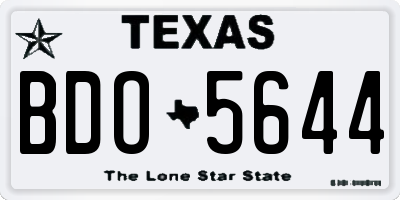 TX license plate BDO5644