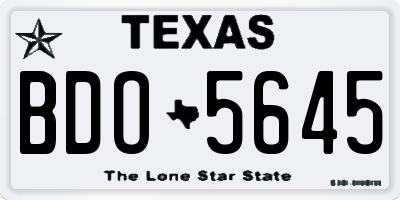 TX license plate BDO5645