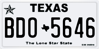 TX license plate BDO5646