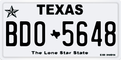 TX license plate BDO5648