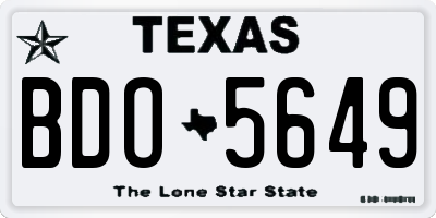 TX license plate BDO5649