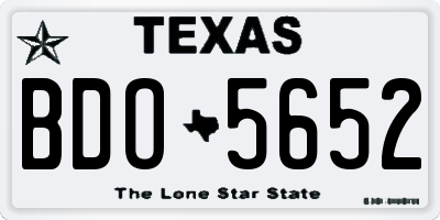TX license plate BDO5652