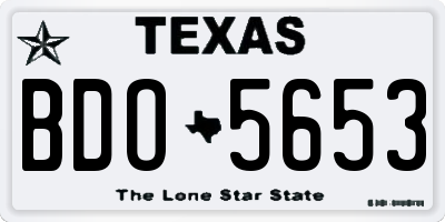 TX license plate BDO5653