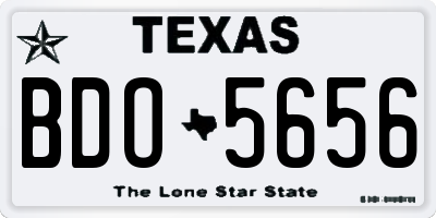 TX license plate BDO5656