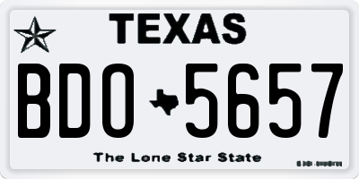 TX license plate BDO5657