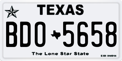 TX license plate BDO5658