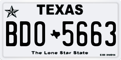 TX license plate BDO5663