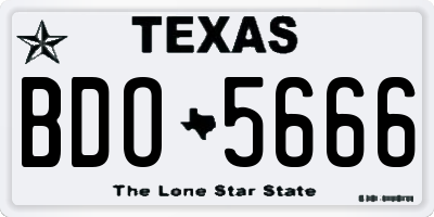 TX license plate BDO5666