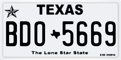 TX license plate BDO5669