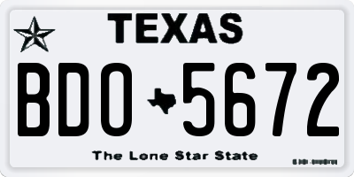 TX license plate BDO5672