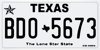 TX license plate BDO5673