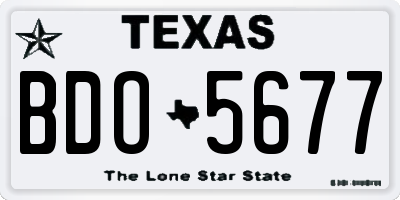 TX license plate BDO5677