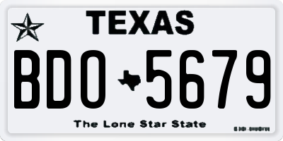 TX license plate BDO5679