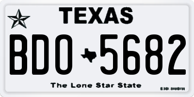 TX license plate BDO5682