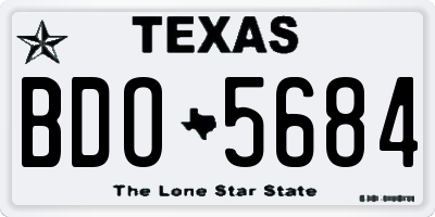 TX license plate BDO5684