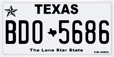 TX license plate BDO5686