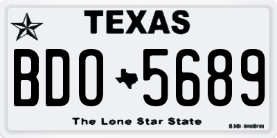 TX license plate BDO5689