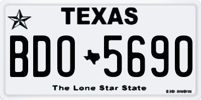 TX license plate BDO5690