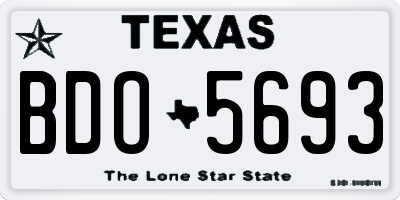TX license plate BDO5693