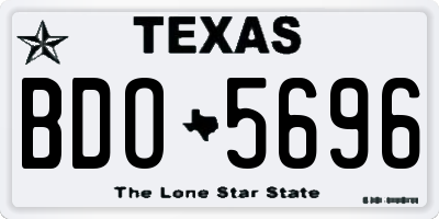 TX license plate BDO5696