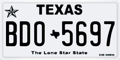 TX license plate BDO5697