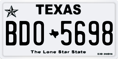 TX license plate BDO5698