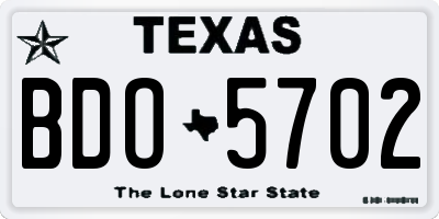 TX license plate BDO5702