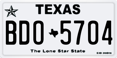 TX license plate BDO5704