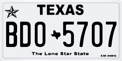 TX license plate BDO5707