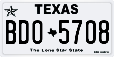 TX license plate BDO5708
