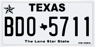TX license plate BDO5711