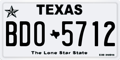 TX license plate BDO5712