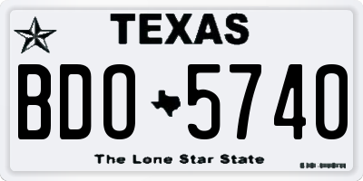 TX license plate BDO5740