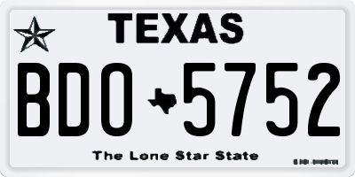 TX license plate BDO5752