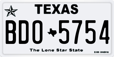 TX license plate BDO5754