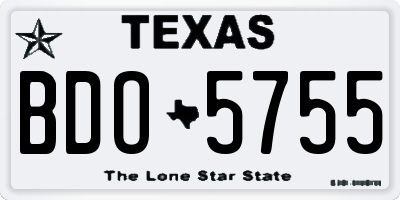 TX license plate BDO5755