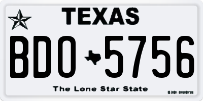 TX license plate BDO5756