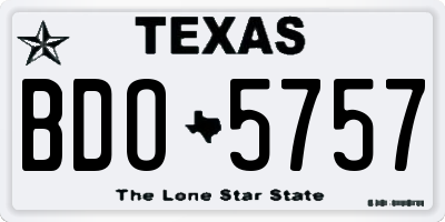 TX license plate BDO5757